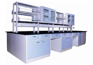 全鋼中央臺、雙面吊柜、中央試劑架S001-S003
